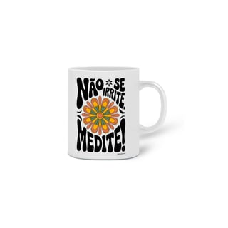 Nome do produto Caneca Meditação Floral Retrô | Porcelana Artesanal | Yogaverso