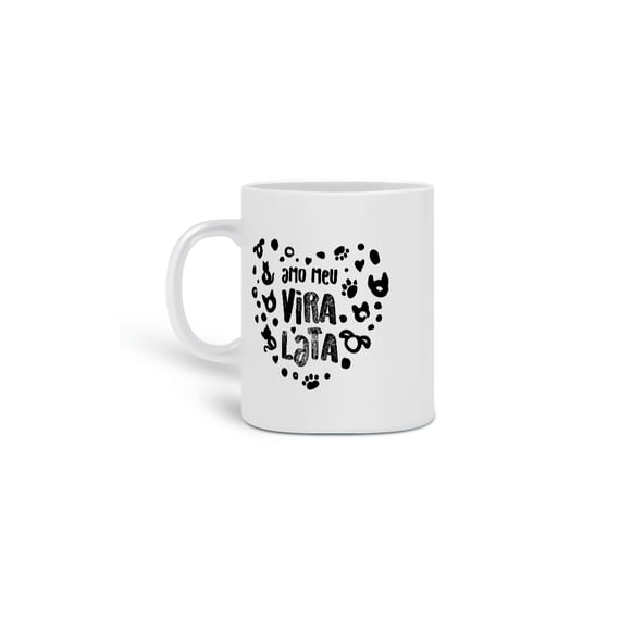 Caneca Vira Lata Porcelana 325ml Presente Pet PetSimples