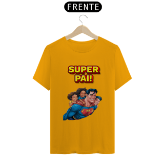 Nome do produto T-Shirt Classic estampa de Super-Homem com 3 filhos e frase: Super pai