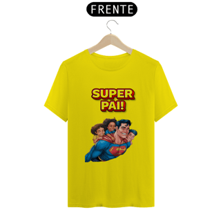 Nome do produto T-Shirt Classic estampa de Super-Homem com 3 filhos e frase: Super pai