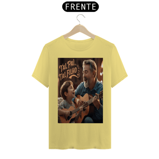 Nome do produto T-Shirt Estonada com estampa  tal pai tal filho tocando violão