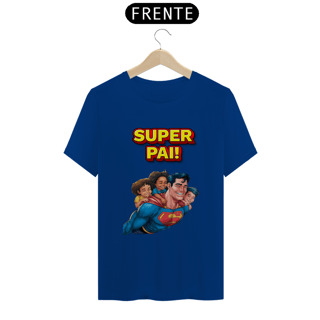 Nome do produto T-Shirt Classic estampa de Super-Homem com 3 filhos e frase: Super pai