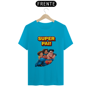 Nome do produto T-Shirt Classic estampa de Super-Homem com 3 filhos e frase: Super pai
