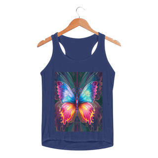 Nome do produto Regata Fem Sport Dry UV borboleta colorida