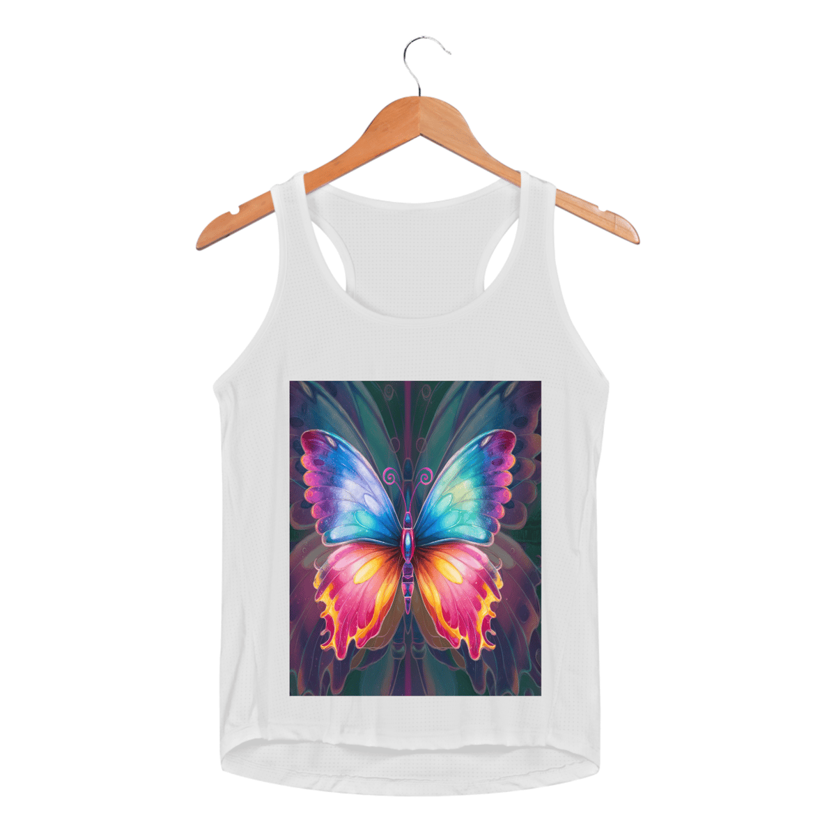 Nome do produto: Regata Fem Sport Dry UV borboleta colorida