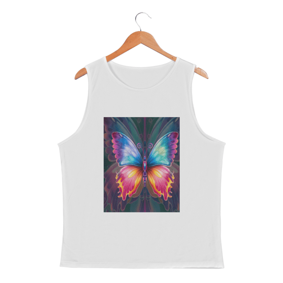 Regata Masc Sport Dry UV Borboleta Colorida