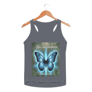 Nome do produto Regata Fem Sport Dry UV Borboleta Azul 