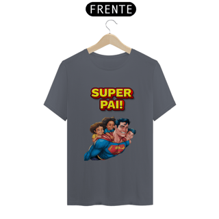 Nome do produto T-Shirt Classic estampa de Super-Homem com 3 filhos e frase: Super pai
