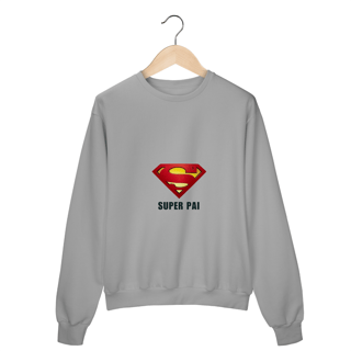 Moletom Fechado com logomarca superman e frase Super pai