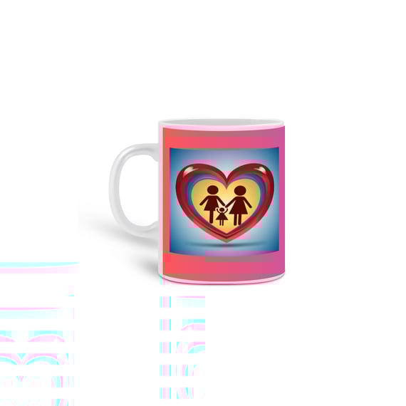 caneca coração mães e filha