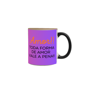 Nome do produto caneca mágica coração com duas mães e uma criança