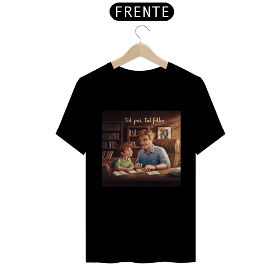 T-Shirt Prime com estampa tal pai tal filho lendo