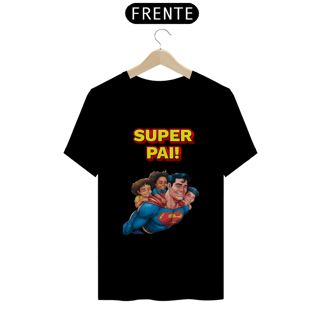 Nome do produto T-Shirt Classic estampa de Super-Homem com 3 filhos e frase: Super pai