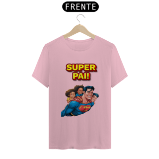 Nome do produto T-Shirt Classic estampa de Super-Homem com 3 filhos e frase: Super pai