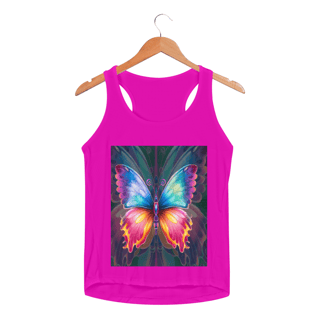 Nome do produto Regata Fem Sport Dry UV borboleta colorida