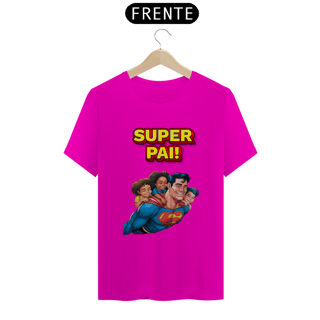 Nome do produto T-Shirt Classic estampa de Super-Homem com 3 filhos e frase: Super pai