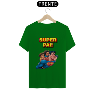 Nome do produto T-Shirt Classic estampa de Super-Homem com 3 filhos e frase: Super pai