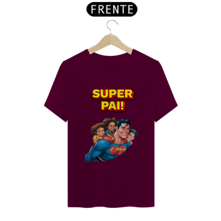 Nome do produto T-Shirt Classic estampa de Super-Homem com 3 filhos e frase: Super pai
