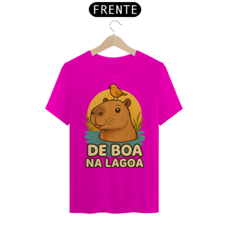 Nome do produto T-Shirt Unissex - Capivara de boa na lagoa