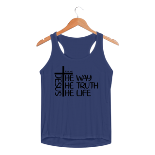 Nome do produto REGATA FEMININA SPORT DRY UV | JESUS THE WAY + THE TRUTH + THE LIFE