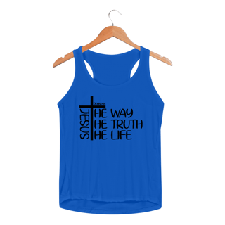 Nome do produto REGATA FEMININA SPORT DRY UV | JESUS THE WAY + THE TRUTH + THE LIFE