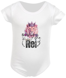 Nome do produto BODY INFANTIL | LEÃO ROSA - SOU FILHA DO REI