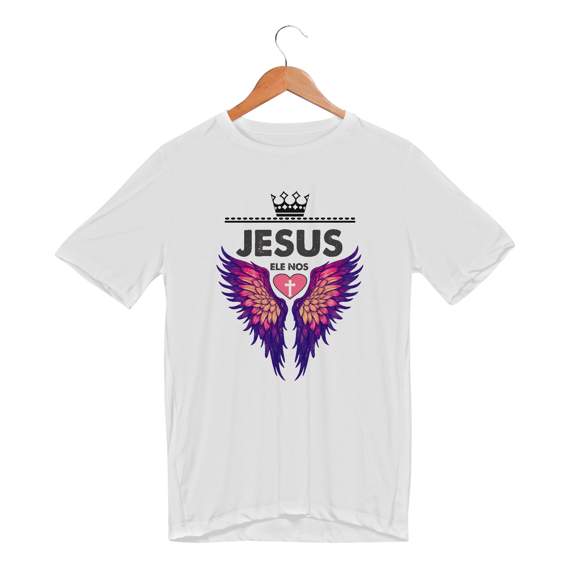 CAMISETA SPORT DRY UV | JESUS - ELE NOS AMOU