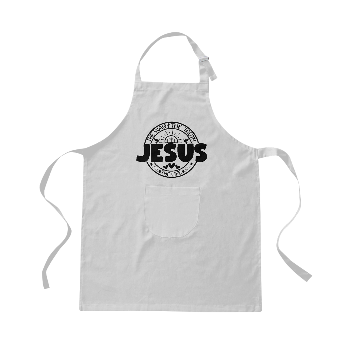 Nome do produto: AVENTAL BRIM | JESUS THE WAY + THE TRUTH + THE LIFE