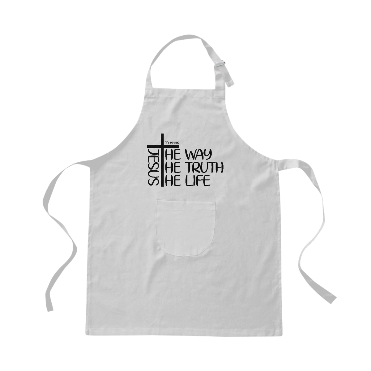 Nome do produto: AVENTAL BRIM | JESUS  THE WAY + THE THUTH + THE LIFE