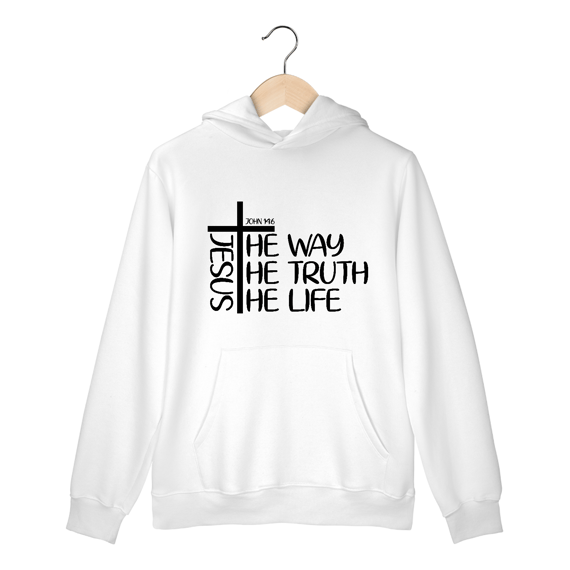 MOLETOM CANGURU | JESUS THE WAY + THE TRUTH + THE LIFE