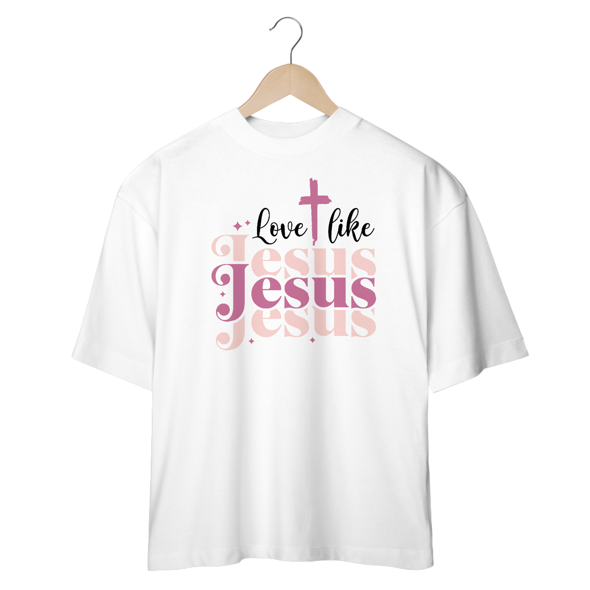Nome do produto: CAMISETA OVERSIZED | LOVE LIKE JESUS 1