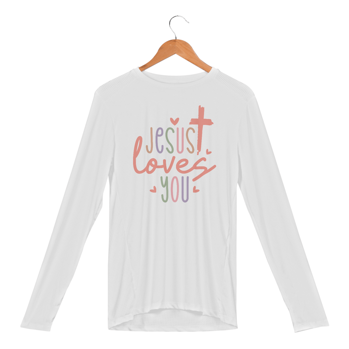 Nome do produto: CAMISETA MANGA LONGA SPORT DRY UV|  JESUS LOVES YOU
