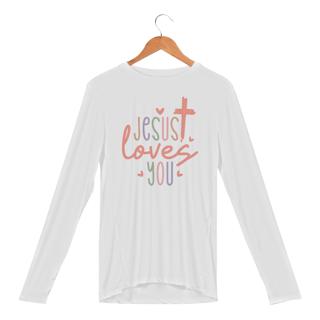 Nome do produto CAMISETA MANGA LONGA SPORT DRY UV|  JESUS LOVES YOU