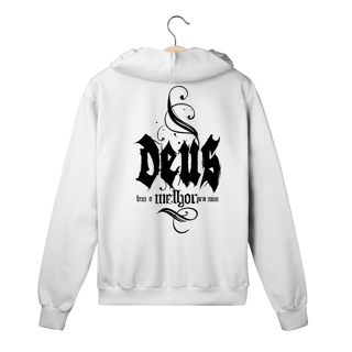 Nome do produto MOLETOM COM ZIPER |  DEUS - TEM O MELHOR PARA MIM