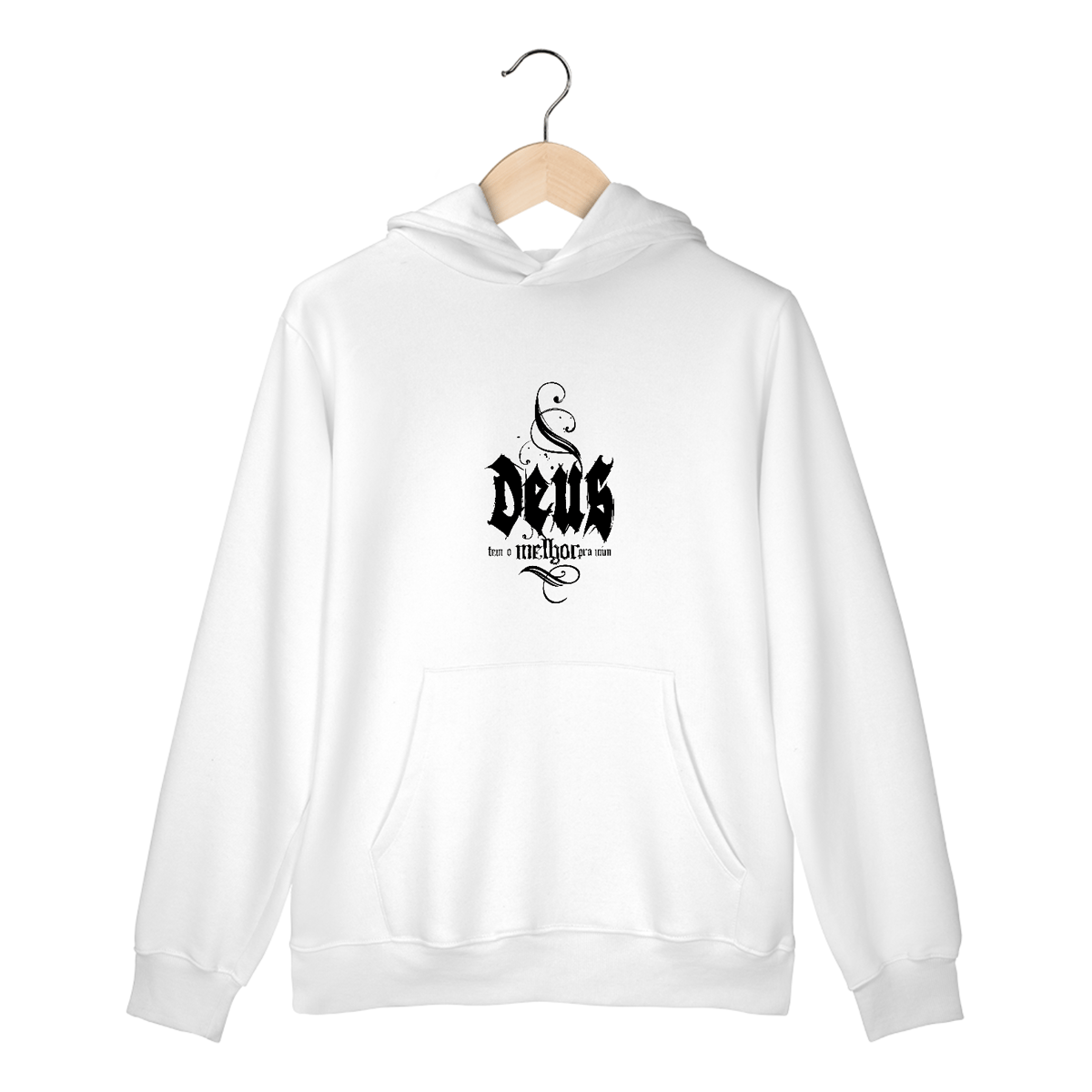 Nome do produto: MOLETOM CANGURU |  DEUS - TEM O MELHOR PARA MIM