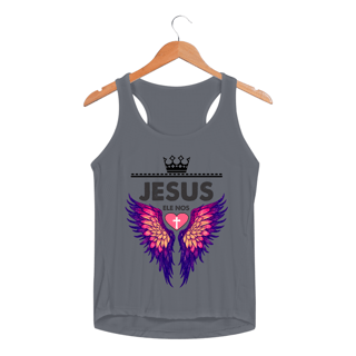 Nome do produto REGATA FEMININA SPORT DRY UV | JESUS - ELE NOS AMOU