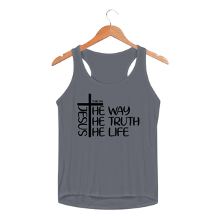 Nome do produto REGATA FEMININA SPORT DRY UV | JESUS THE WAY + THE TRUTH + THE LIFE