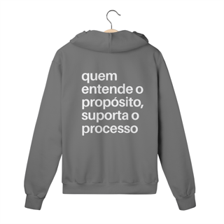 Nome do produto MOLETOM COM ZÍPER | QUEM ENTENDE O PROPÓSITO, SUPORTA O PROCESSO