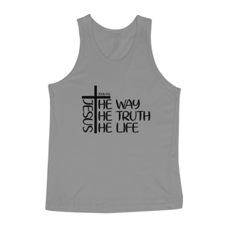 Nome do produto REGATA MASCULINA QUALITY | JESUS THE WAY + THE THUTH + THE LIFE