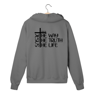 Nome do produto MOLETOM COM ZIPER| JESUS THE WAY + THE TRUTH + THE LIFE