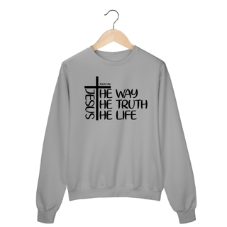 Nome do produto MOLETOM FECHADO| JESUS THE WAY + THE TRUTH + THE LIFE