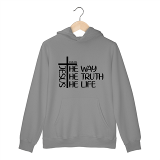 Nome do produto MOLETOM CANGURU | JESUS THE WAY + THE TRUTH + THE LIFE
