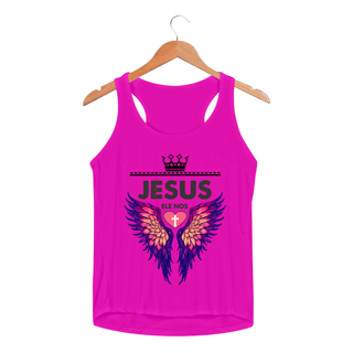 Nome do produto REGATA FEMININA SPORT DRY UV | JESUS - ELE NOS AMOU