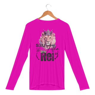 Nome do produto CAMISA MANGA LONGA SPORT DRY UV | LEÃO ROSA - SOU FILHA DO REI