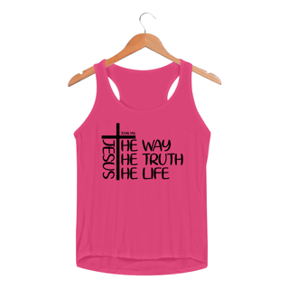 Nome do produto REGATA FEMININA SPORT DRY UV | JESUS THE WAY + THE TRUTH + THE LIFE