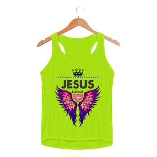 Nome do produto REGATA FEMININA SPORT DRY UV | JESUS - ELE NOS AMOU