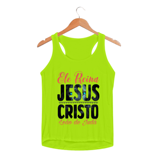 Nome do produto REGATA FEMININA SPORT DRY UV  | ELE REINA JESUS CRISTO LEÃO DE JUDÁ