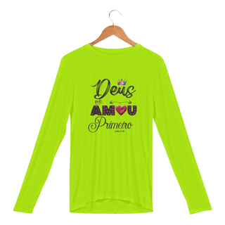 Nome do produto CAMISA MANGA LONGA SPORT DRY UV | DEUS ME AMOU PRIMEIRO JOÃO 3:16