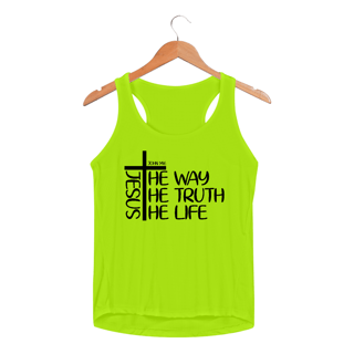 Nome do produto REGATA FEMININA SPORT DRY UV | JESUS THE WAY + THE TRUTH + THE LIFE