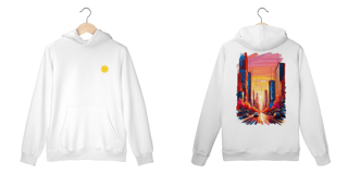 Nome do produto Moletom canguru branco tecido de alta qualidade 